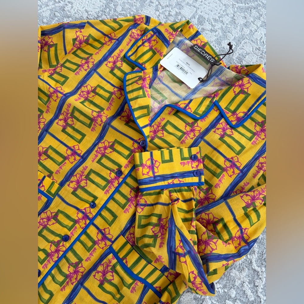 SIEDRES 2 Piece Matching Zyon Short Set Multicolor Button-Up Nico Shirt - Picture 9 of 12